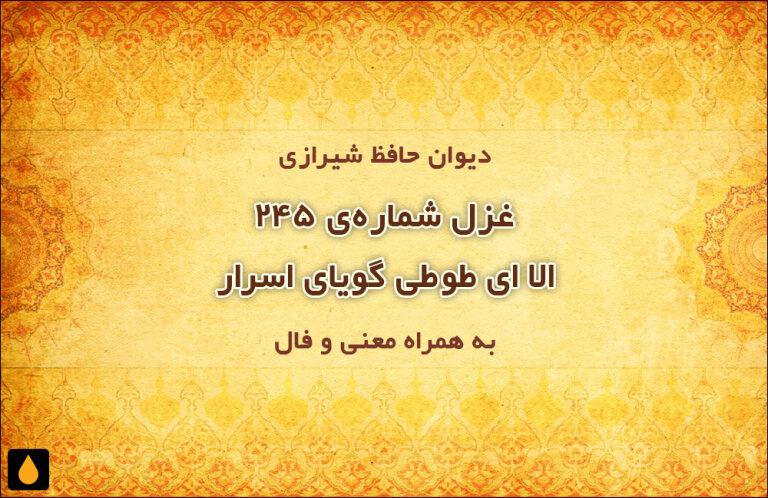 غزل شمارهی ۲۴۵ دیوان حافظ: الا ای طوطی گویای اسرار