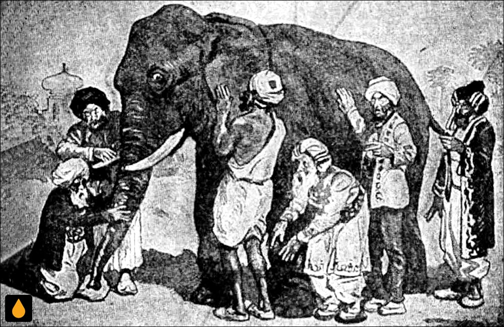 داستان فیل در تاریکی در آیین تصوف (یا عرفان اسلامی)